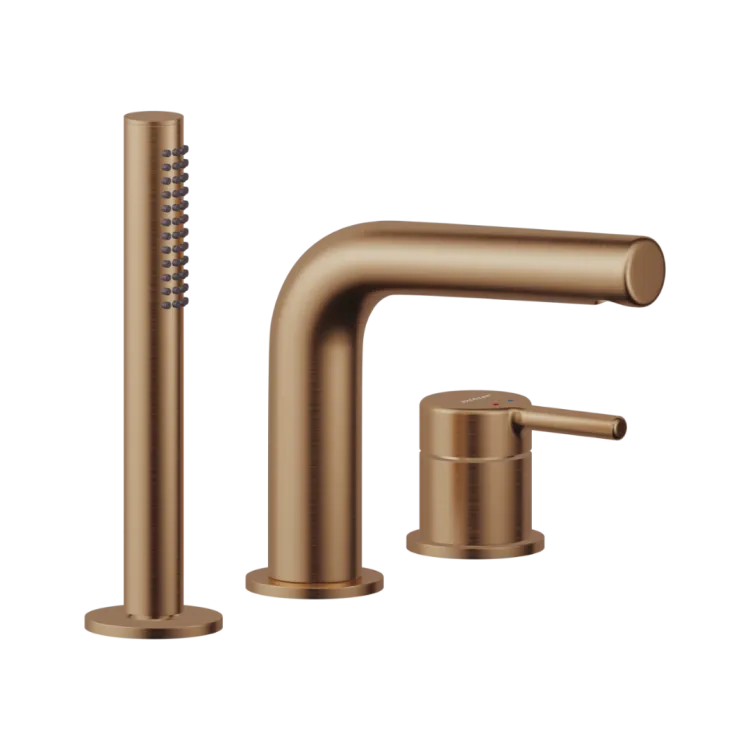 Excellent PI Bateria wannowa 3 otworowa, miedziany szczotkowany AREX.1234CB