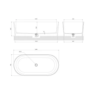 Omnires OVO M+ wanna wolnostojąca, 160 x 75 cm, midnight blue mat OVOWWMB