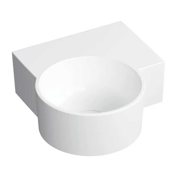 Omnires OVO M+ umywalka nablatowa/wisząca - prawa, 33 x 34 cm, biały mat OVO335UWPBM