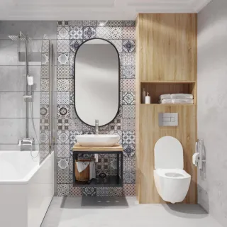 Deante Vital Uchwyt stalowy ścienny z miejscem na papier 18.8x34.2 cm