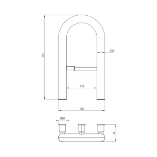 Deante Vital Uchwyt stalowy ścienny z miejscem na papier 18.8x34.2 cm