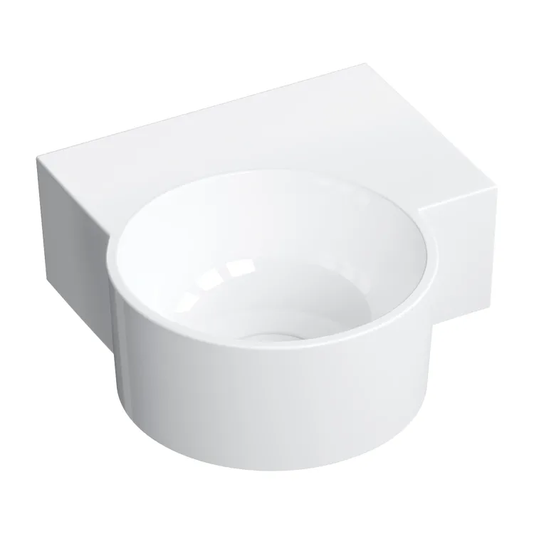 Omnires OVO M+ umywalka nablatowa/wisząca - prawa, 33 x 34 cm, biały połysk OVO335UWPBP