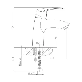 Omnires YUKON bateria umywalkowa, chrom połysk YK3310CR