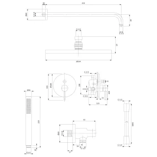 Omnires Y system prysznicowy podtynkowy, złoty połysk SYSY19GL