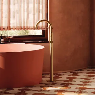 Omnires Y bateria wannowa wolnostojąca, mosiądz szczotkowany Y1233-SBSB