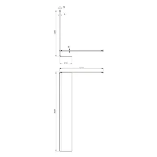Omnires MARINA kabina prysznicowa walk-in ze ścianką boczną, 120 x 30 cm, czarny mat, szkło transparentne MA1230BLTR