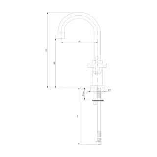 Omnires MODERN bateria umywalkowa z korkiem klik-klak, złoty połysk C301GL