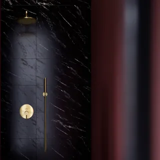 Omnires Y system prysznicowy podtynkowy, złoty szczotkowany SYSY19GLB