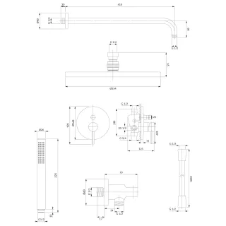 Omnires Y system prysznicowy podtynkowy, chrom połysk SYSY22XCR