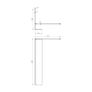 Omnires MARINA kabina prysznicowa walk-in ze ścianką boczną, 90 x 30 cm, czarny mat, szkło transparentne MA9030BLTR