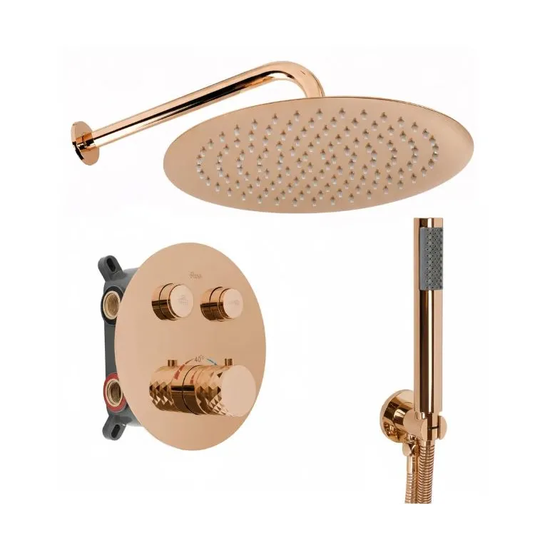 Rea ZESTAW NATRYSKOWY PODTY LUNGO DIAMOND MIEDŹ TERMOS REA-P6968