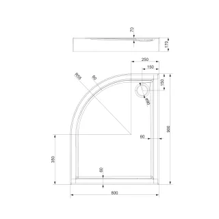 Omnires RIVERSIDE akrylowy brodzik prysznicowy, 80 x 90 cm, biały połysk RIVERSIDE80-90-PBP