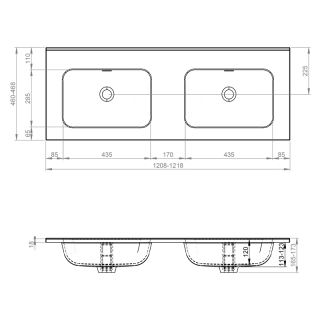 Elita UMYWALKA SKAPPA 120 DUO BEZ OTWORU, CERAMICZNA WHITE HG RE041200068060