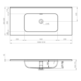 Elita UMYWALKA SKAPPA 100 BEZ OTWORU, CERAMICZNA WHITE HG RE041000068060
