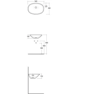 RAK Ceramics MORNING Umywalka nablatowa owalna 54x38 cm biały połysk MORCT5400AWHA