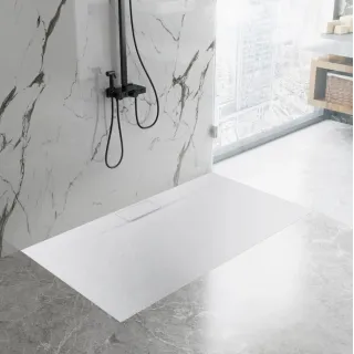 Rea BRODZIK BAZALT LONG WHITE 80x100 + SYFON REA-K3902