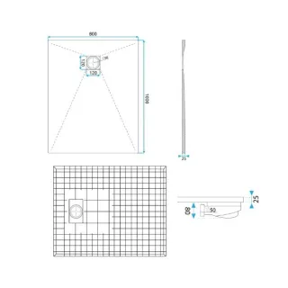 Rea BRODZIK MAGNUM WHITE 90x90 + SYFON REA-K3909