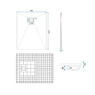 Rea BRODZIK MAGNUM WHITE 90x120 + SYFON REA-K3911