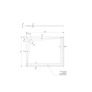 Omnires STONE brodzik prysznicowy ze strukturą kamienia, 90 x 120 cm, biały mat STONE90-120BM