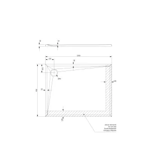Omnires STONE brodzik prysznicowy ze strukturą kamienia, 90 x 120 cm, czarny mat STONE90-120BL