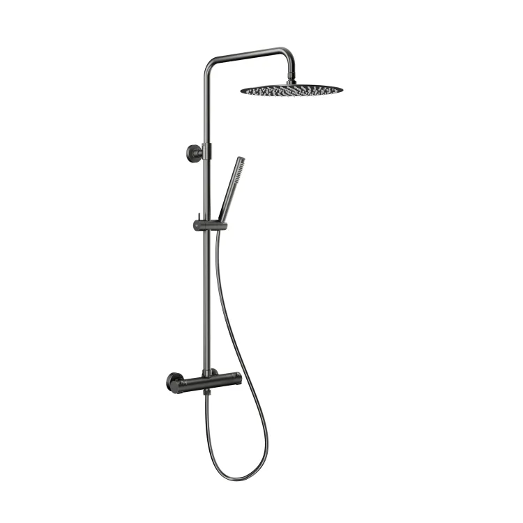 KFA Armatura MOZA PREMIUM GUN METAL GREY deszczownia z baterią termostatyczną 5736-920-61