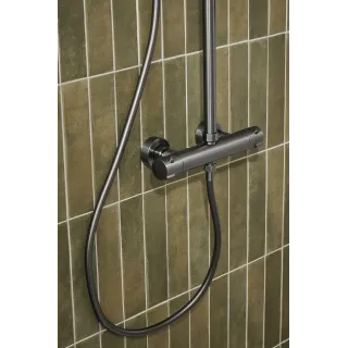 KFA Armatura MOZA PREMIUM GUN METAL GREY deszczownia z baterią termostatyczną 5736-920-61