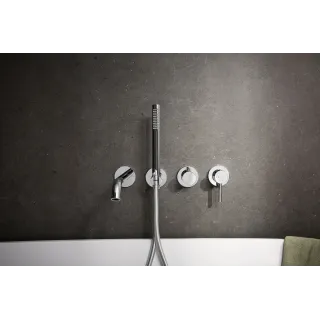 KFA Armatura MOZA CHROM zestaw wannowy podtynkowy z baterią 3-otworową 2-funkcyjną 5039-411-00