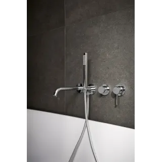 KFA Armatura MOZA CHROM zestaw wannowy podtynkowy z baterią 3-otworową 2-funkcyjną 5039-411-00