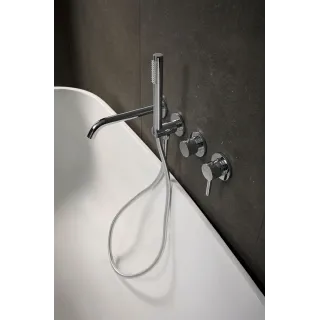 KFA Armatura MOZA CHROM zestaw wannowy podtynkowy z baterią 3-otworową 2-funkcyjną 5039-411-00