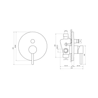 Omnires Y bateria prysznicowo-wannowa podtynkowa, mosiądz szczotkowany Y1235BSB