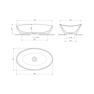 Omnires BARCELONA M+ umywalka nablatowa, 60 x 36 cm, biały połysk BARCELONABP