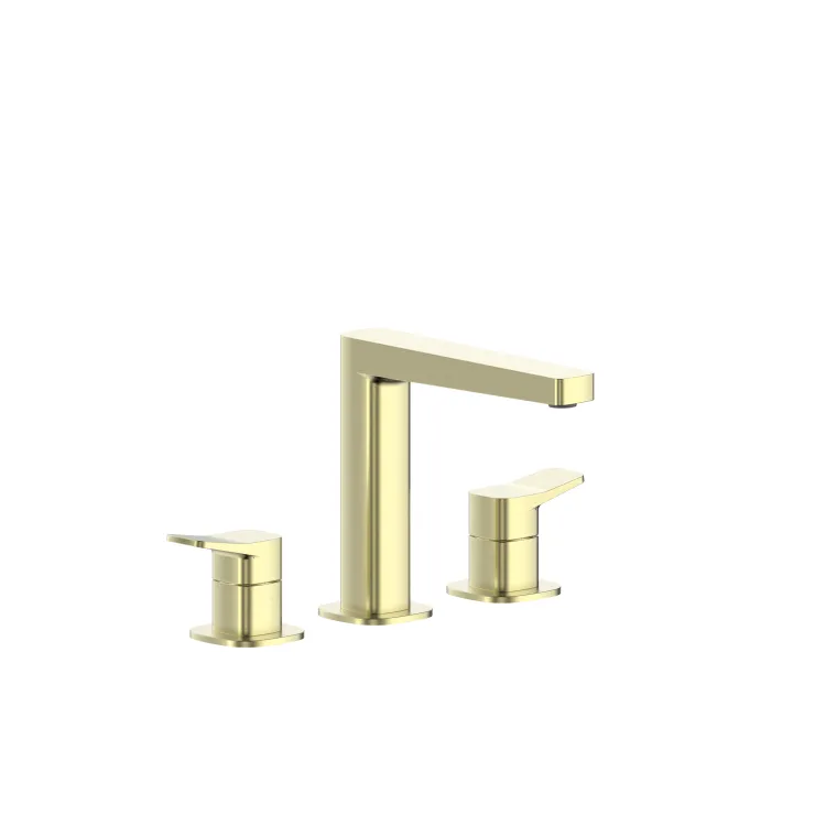 KFA Armatura MALAGA BRUSHED LIGHT GOLD bateria umywalkowa 3-otworowa stojąca 4522-221-31