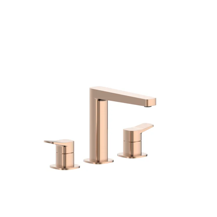 KFA Armatura MALAGA BRUSHED ROSE GOLD bateria umywalkowa 3-otworowa stojąca 4522-221-34