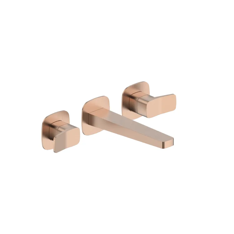 KFA Armatura MALAGA BRUSHED ROSE GOLD bateria umywalkowa podtynkowa 3-otworowa 4529-821-34