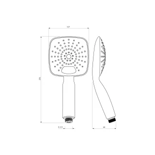 Omnires TURNER rączka prysznicowa, chrom połysk TURNER-RCR