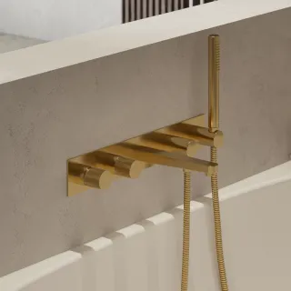 Omnires CONTOUR bateria wannowa 5-otworowa podtynkowa, złoty szczotkowany CT8037-1GLB