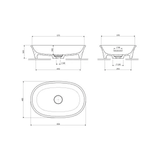 Omnires CLASSICA M+ umywalka nablatowa, 61 x 40 cm, biały połysk CLASSICAUNBP