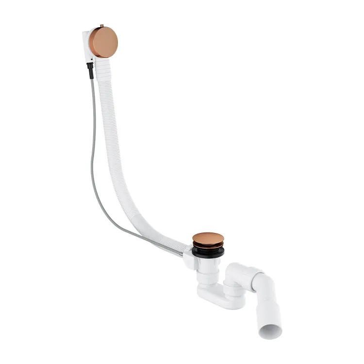 Omnires CGS syfon wannowy przelewowo-odpływowy, miedź szczotkowana TK104-PLUS-3.77+64-SCPB