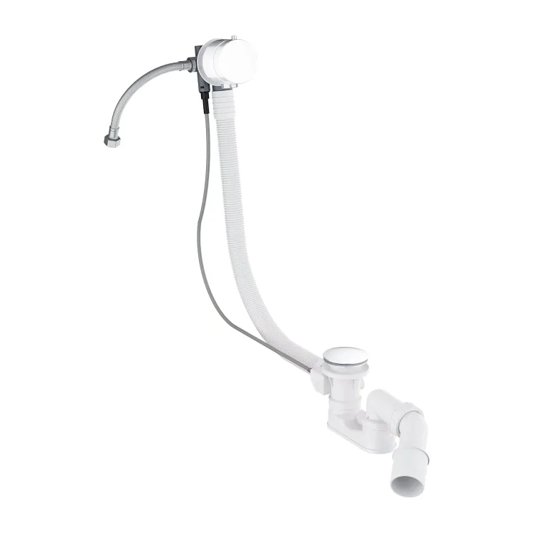 Omnires CGS syfon wannowy przelewowo-odpływowo-napełniający, biały połysk TK132-PLUS-3.35+64-SBP