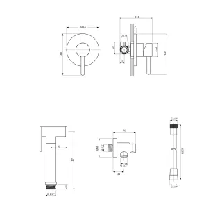 Omnires Y system bidetowy podtynkowy, chrom połysk SYSYBI1CR