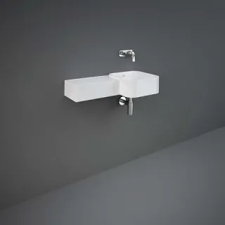 RAK Ceramics Petit Umywalka podwieszana kwadrat z blatem z lewej 77x36 cm z otworem na baterię PETWB37701AWHA