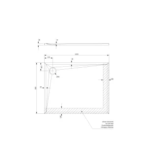 Omnires STONE brodzik prysznicowy ze strukturą kamienia, 80 x 120 cm, czarny mat STONE80-120BL