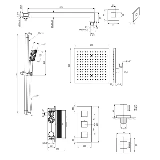 Omnires FRESH system prysznicowy podtynkowy, chrom połysk SYSFR12XCR