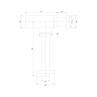 Omnires syfon umywalkowy ozdobny, mosiądz szczotkowany A186BSB