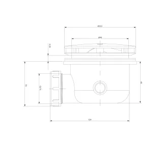 Omnires CGS syfon brodzikowy, czarny mat ST6590.43+ST45XBL
