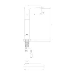 Omnires HUDSON bateria umywalkowa wysoka, chrom HS4112CR