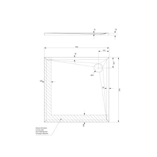 Omnires STONE brodzik prysznicowy ze strukturą kamienia, 90 x 90 cm, czarny mat STONE90-KBL