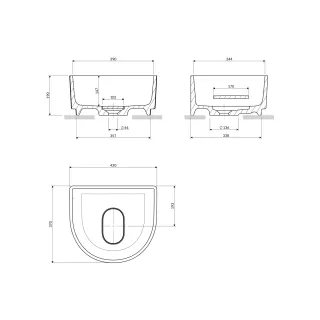 Omnires CADENCE M+ umywalka nablatowa, 42 x 37 cm, biały połysk CADENCE420BP