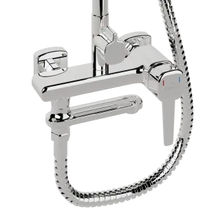 Invena DESZCZOWNIA Z BATERIĄ WANN-NATR MAGIC CHROM AU-08-B01-V