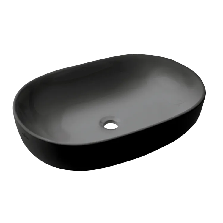 Invena UMYWALKA NABLATOWA KORFU TREND 60 CM OWALNA CZARNY PÓŁMAT CE-34-005-C